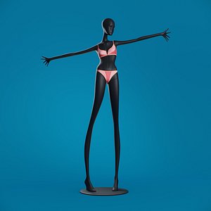 3D model Woman Swimsuit VS V-splice Bralette Red