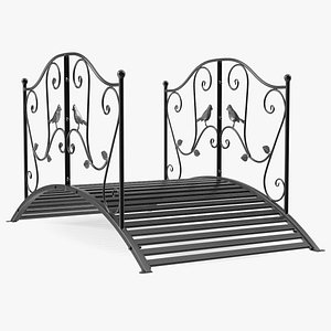 Wrought Iron Garden Bridge Black