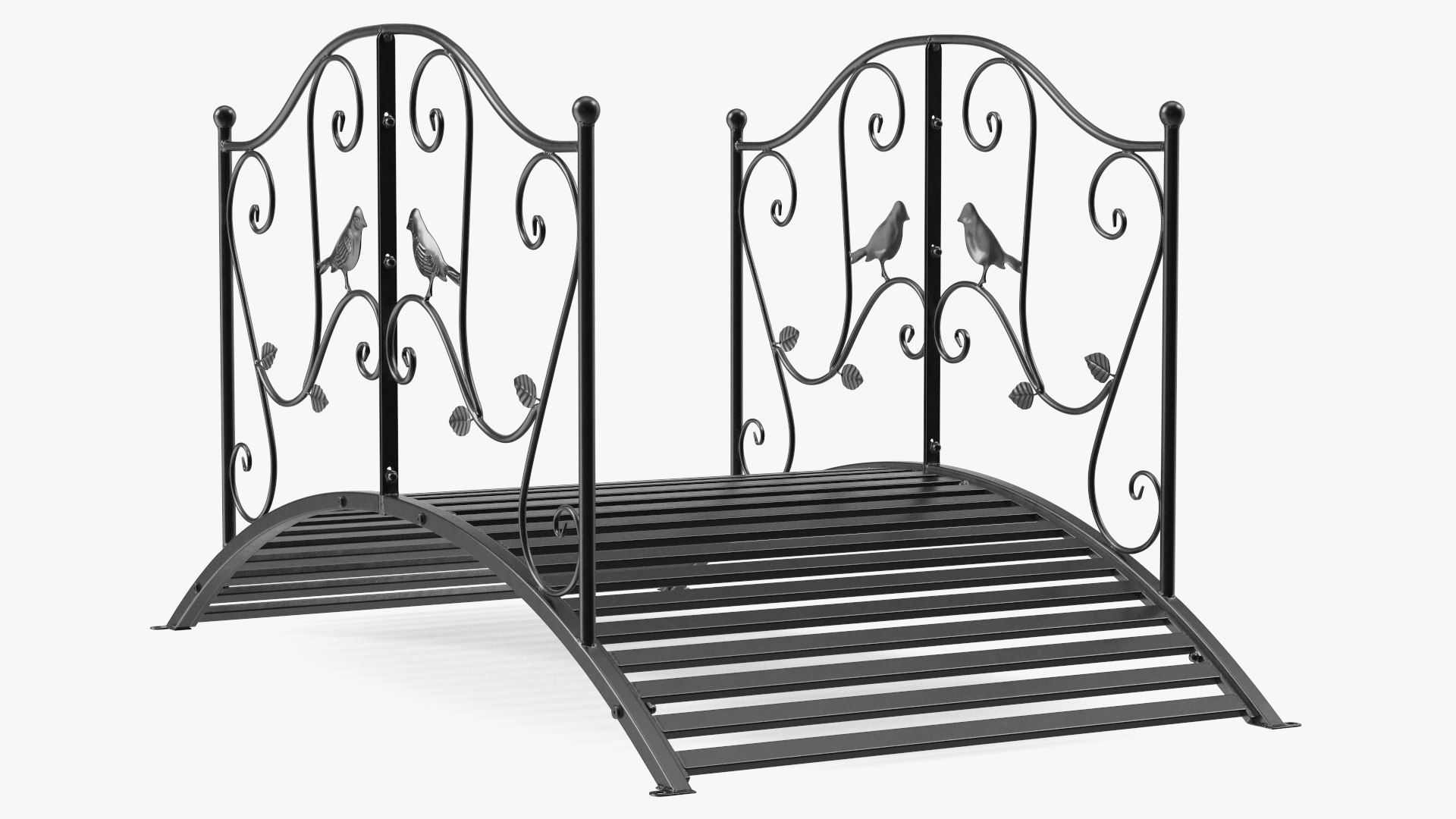 Wrought Iron Garden Bridge Black 3D model preview