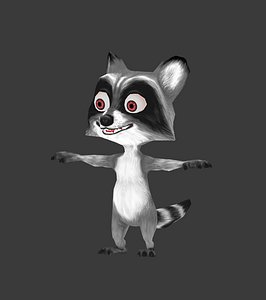textured racoon cartoon