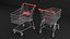 3D Trolley Shopping Cart with Coin Lock System