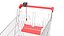 3D Trolley Shopping Cart with Coin Lock System