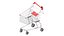 3D Trolley Shopping Cart with Coin Lock System