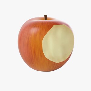 Cartoon Bitten Orange Apple 3D model
