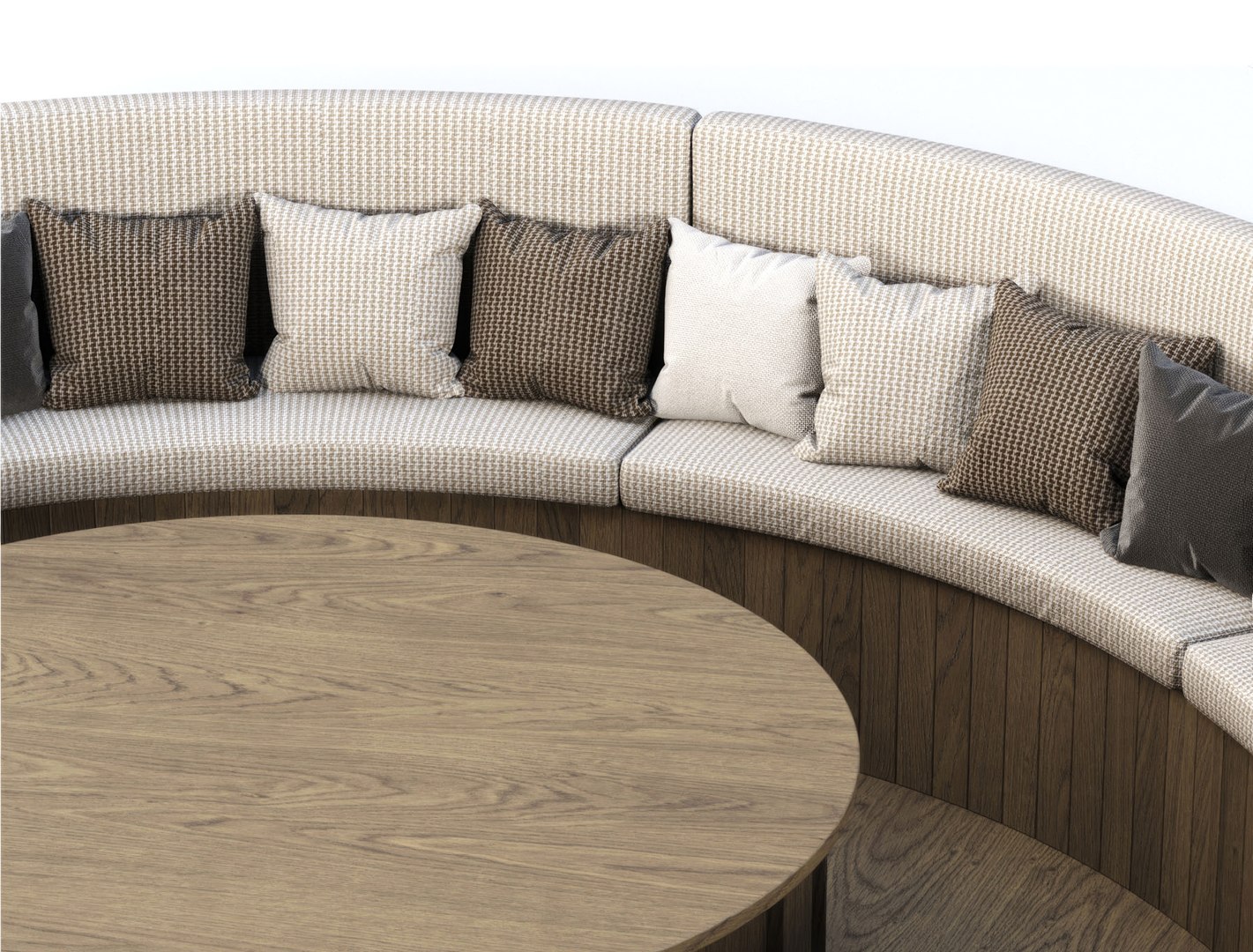 3D Model Wooden Round Garden Built-in Bench - TurboSquid 2250668