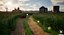 Scène 3D de paysage agricole