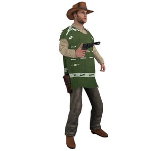 rigged cowboy hat 3d model