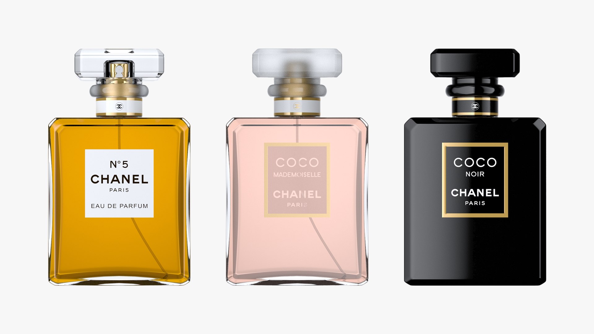 Chanel Perfume Bottles 3D model - TurboSquid 1880893
