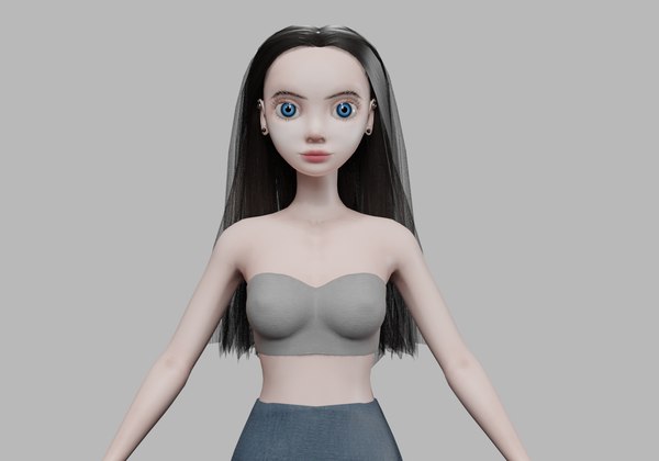 3D cartoon teen woman V27036