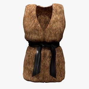 3D Fur Vest With Belt Tied