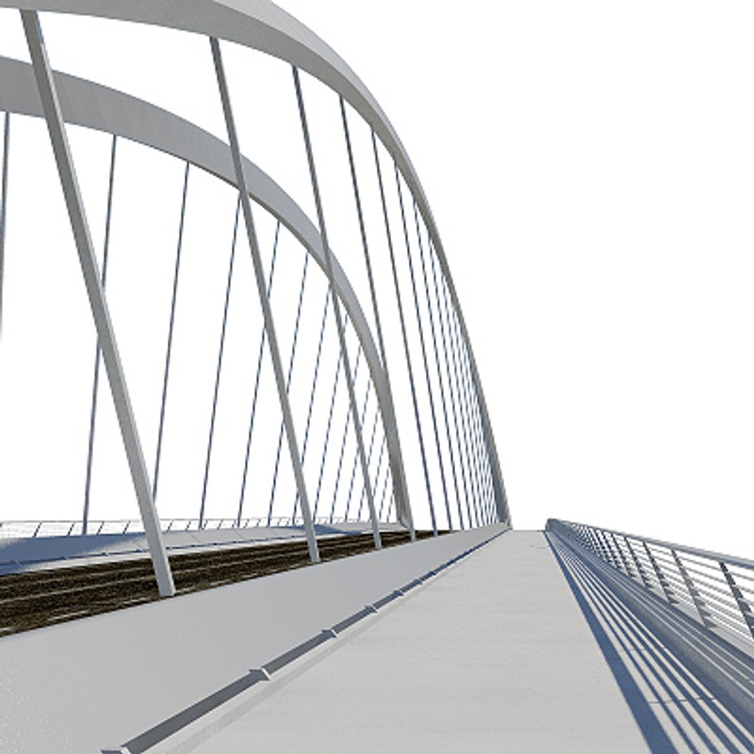 highway bridge arch suspension 3d model