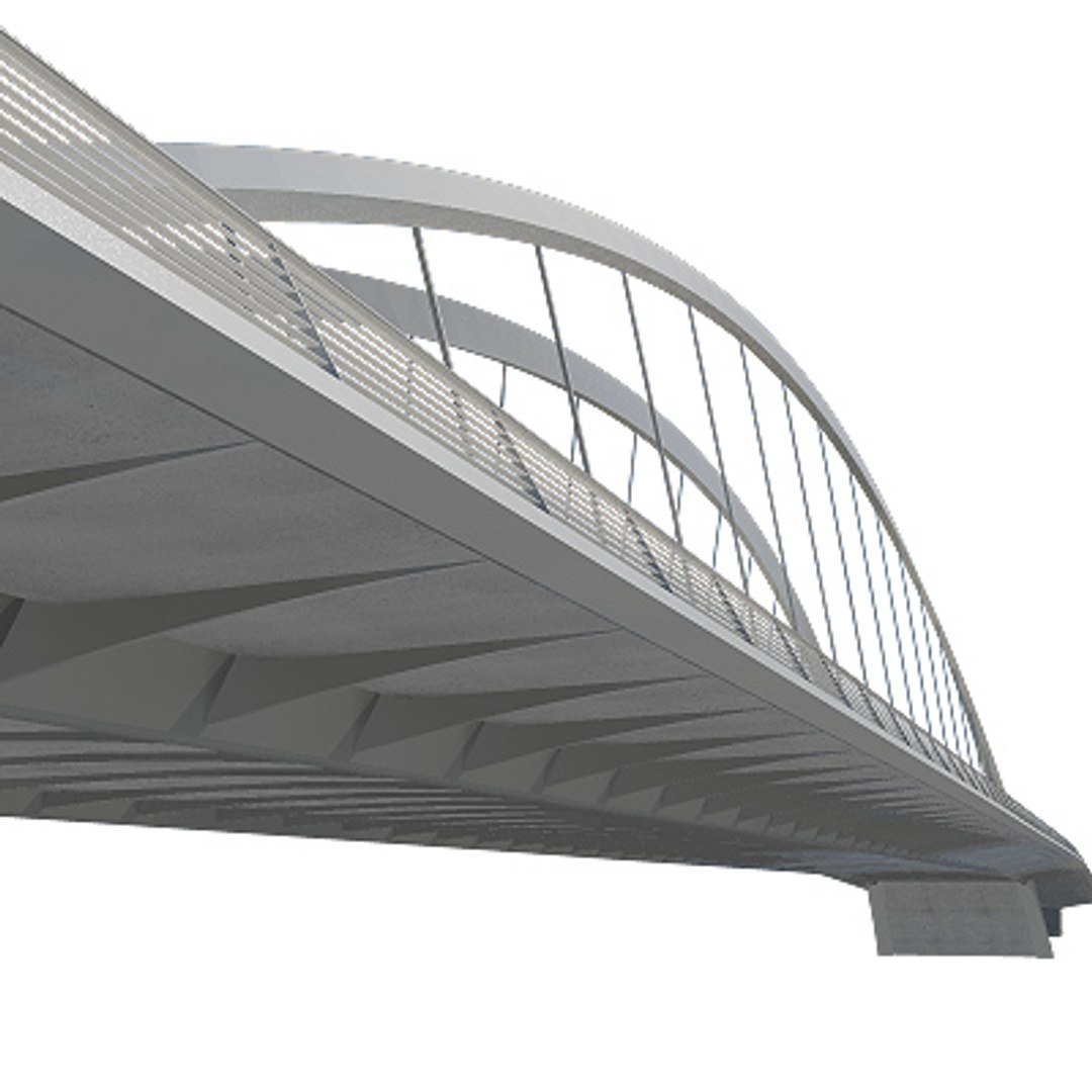 highway bridge arch suspension 3d model