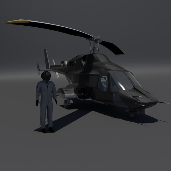 3d model airwolf weapons helcopter