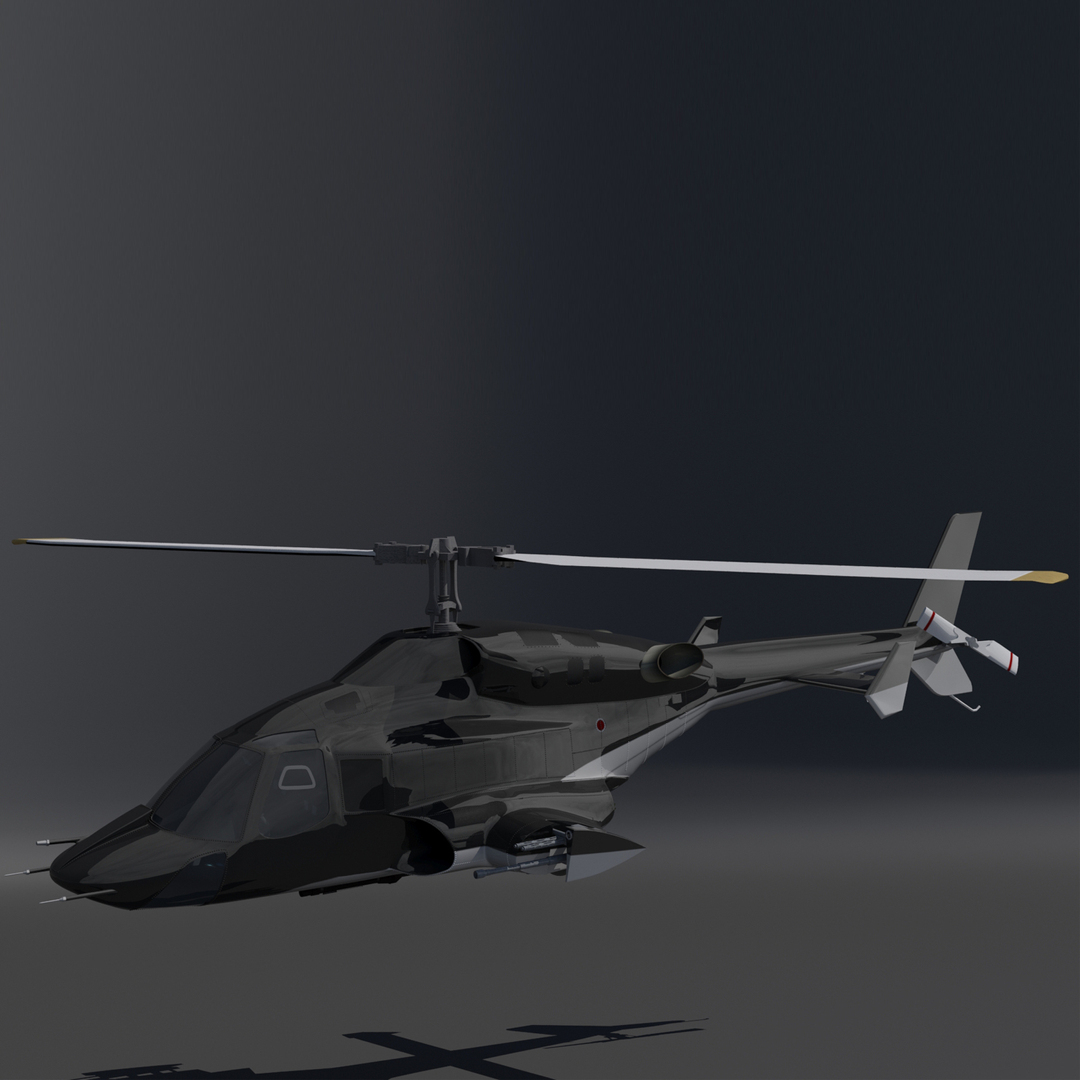 3d model airwolf weapons helcopter