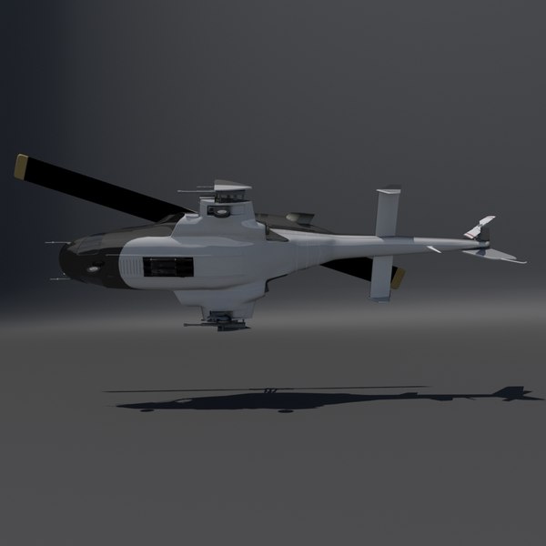 3d model airwolf weapons helcopter