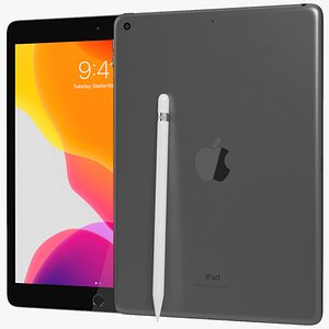 realistic apple ipad 7 3D model