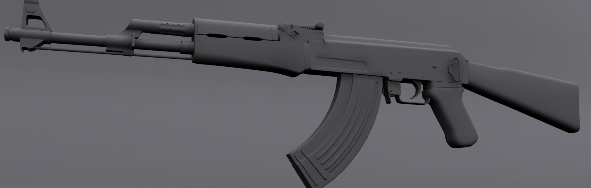 Ak-47 Weapon 3d 3ds