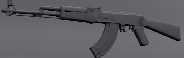 ak-47 weapon 3d 3ds