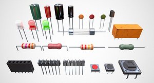 Electronic Components Low-poly
