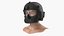 Tactical Flight Helmet on Male Head Black