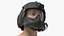 Tactical Flight Helmet on Male Head Black