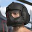 Tactical Flight Helmet on Male Head Black