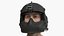 Tactical Flight Helmet on Male Head Black