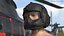 Tactical Flight Helmet on Male Head Black