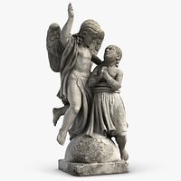 Sculpure Girl And Angel