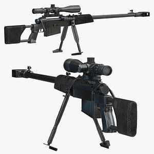 Zastava M93 Black Arrow Anti-materiel Rifle Low Poly model