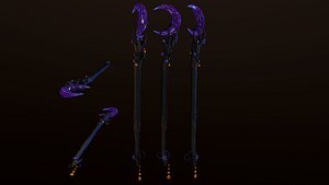 Low-Poly Emissive Magic Staff