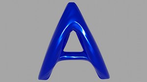 3D Balloon letter A BLEND OBJ model