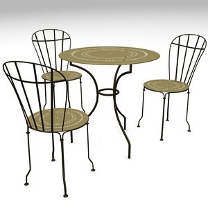table chair garden furnitures 3d model