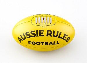 3D Aussie Rules Football Ball Yellow model