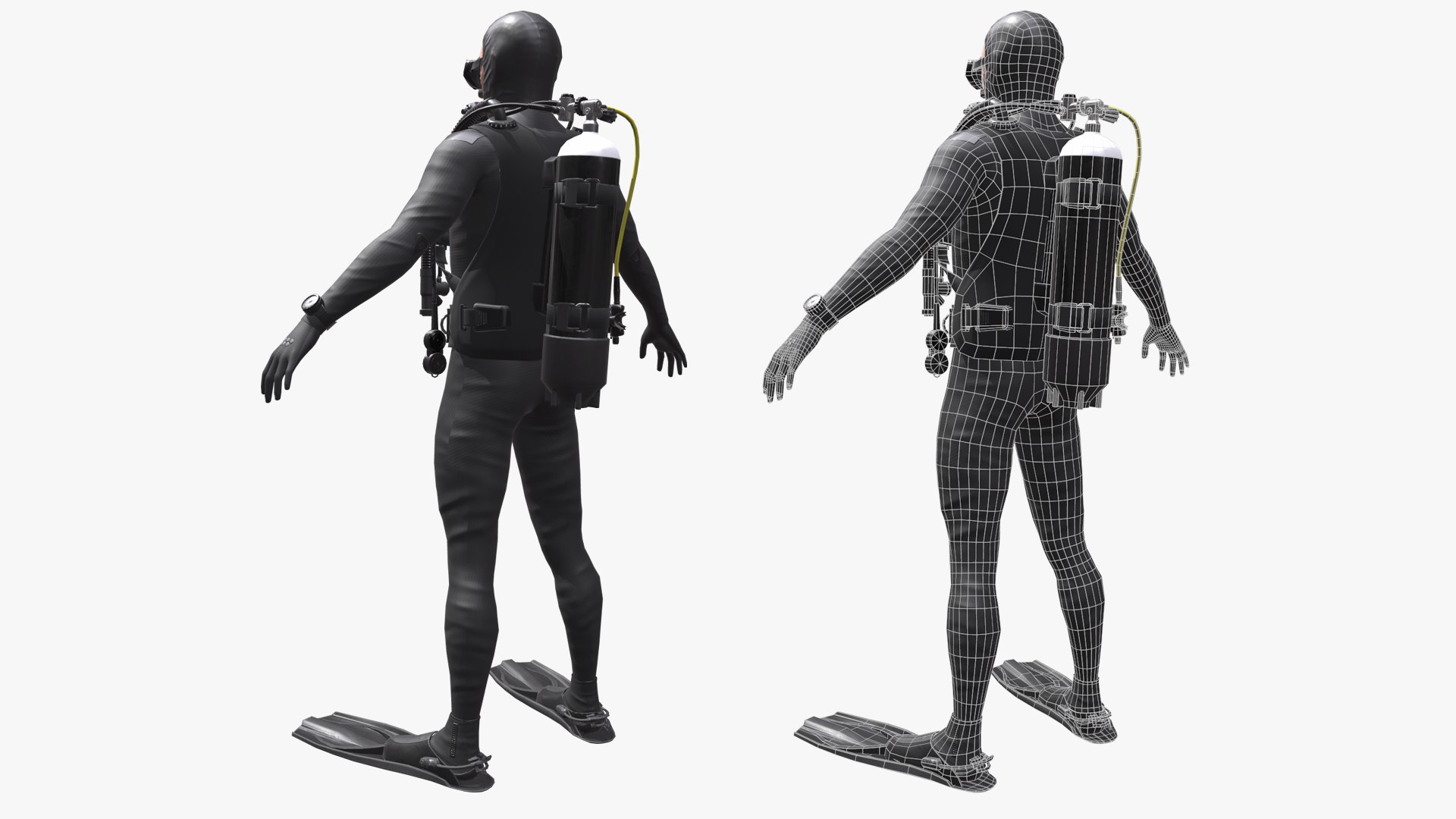 3D Scuba Diver Diving Suit TurboSquid 1982984