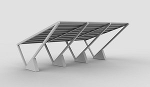 Carport Car Metall 04 3D model 3D model