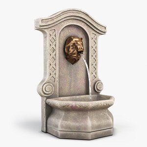 Antique Stone Water Fountain 3D model
