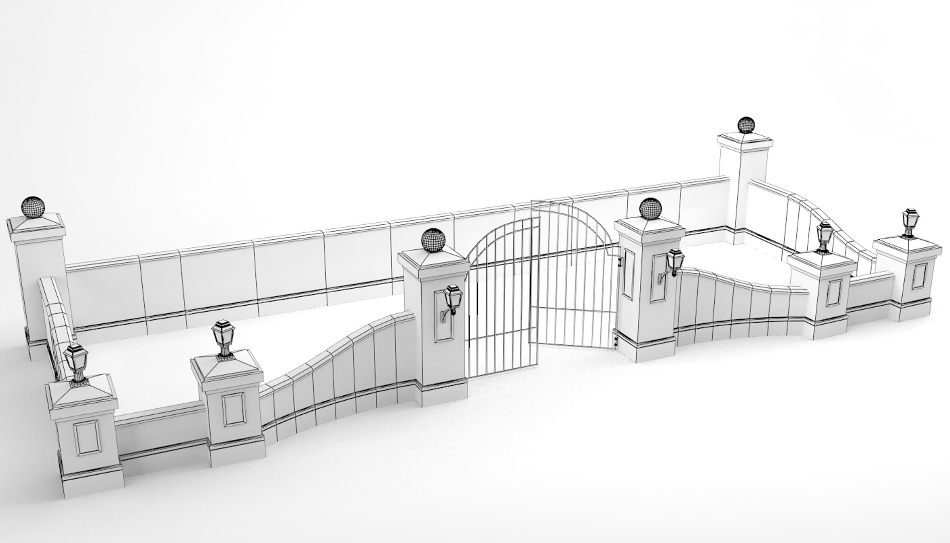 pack gate wall 3d model