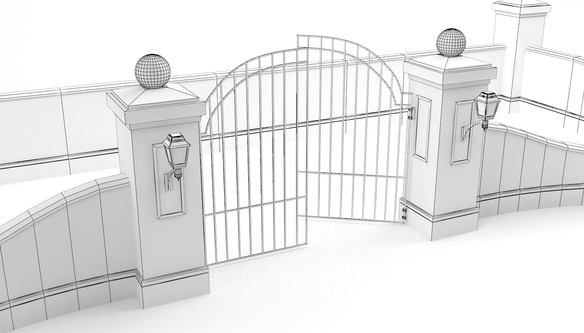 pack gate wall 3d model