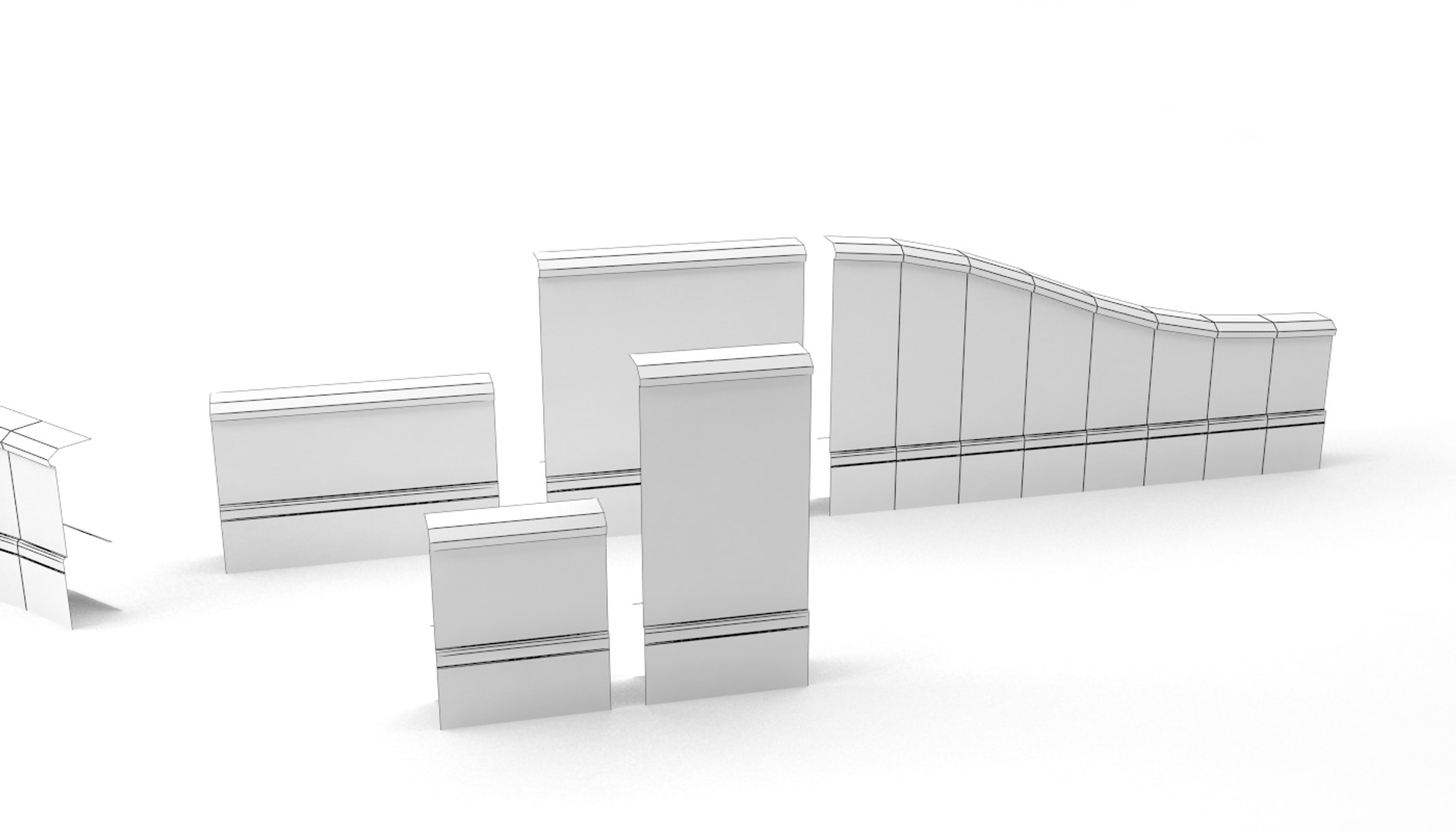 pack gate wall 3d model