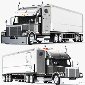 Detailed Long Hood Truck 3D model