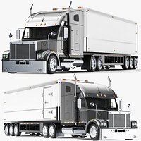 Detailed Long Hood Truck