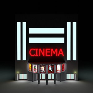 3d theater building movie model