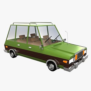 3D cartoon station wagon