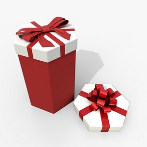 3D Gift Boxes - Tall and Short Pair Duo