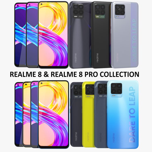 3D Realme 8 and Realme 8 Pro Collection model