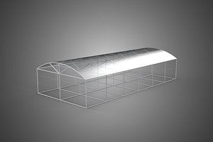 STRUCTURE CURVED GREENHOUSE HOTHOUSE GLASSHOUSE FRAME PLANT FARM model