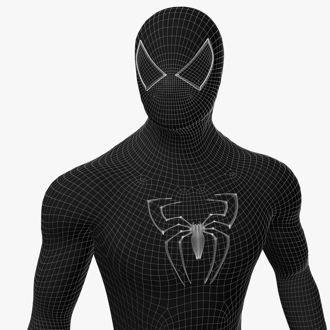 3d black spider man model