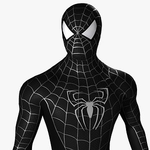 3d black spider man model