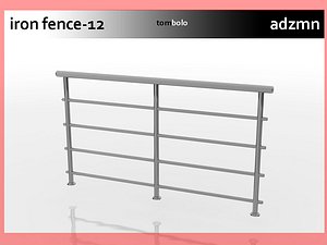 3d iron railing fence model